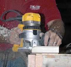 For the look of a traditional stool, the author uses full 1-inch-thick stock profiled with a router. He shapes the bottom edge with a cove-and-bead bit and the top edge with a 5/16-inch roundover bit.