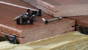 Figure 5. Hidden-fastener clips usually have either prongs that are driven into the side of the deck board (left) or tabs that engage in grooves milled in the side of the decking (right).