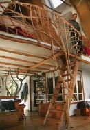 Roald Gundersen's timber frames exploit the natural form and inherent strength of small trees.