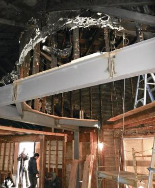 Clearing away the forest of 

temporary jacks left an open, unobstructed work space.