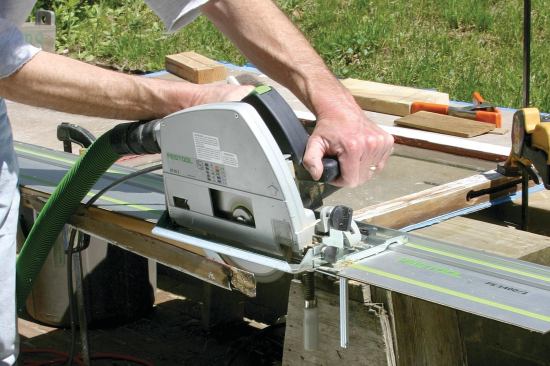 The bottom edge of the sash must be trimmed by about 1/8 inch to account for the thickness of the weather seal.
