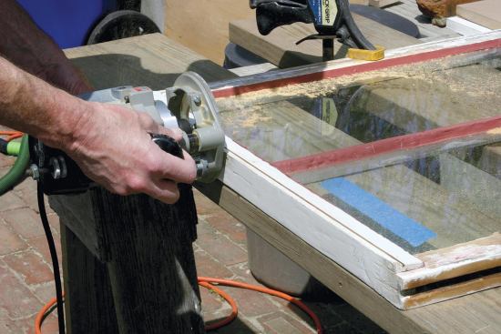 The slot for the meeting-rail seal is centered 3/8 inch below the top edge.