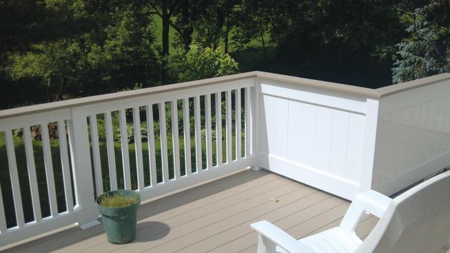A combination of solid panels and balusters can provide privacy from the neighbors, yet still let your clients look out at their own backyard.