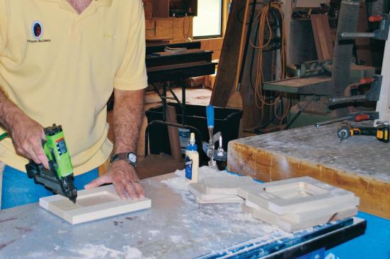 While the tapered glue-up was drying, I made the four rectangular panels for the 9-inch-high upper assembly in the same way.