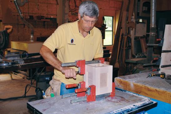 I again used headless pins to keep the panels aligned as I clamped them together.