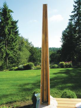 Tapered 2x2s at each corner provide support for the MDO panels that will form the face of the tapered columns. 