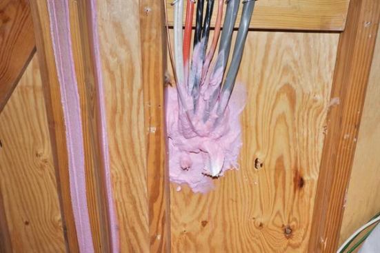 and at wire penetrations.