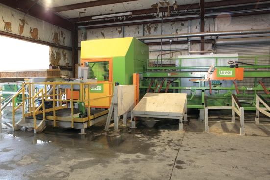 The engineered framing stock is cut with CNC equipment that can accurately trim I-joists and LVLs to length and cut bevels.