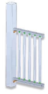 Figure 15. Gossen’s railing-system balusters are held in place with proprietary clips to speed installation.