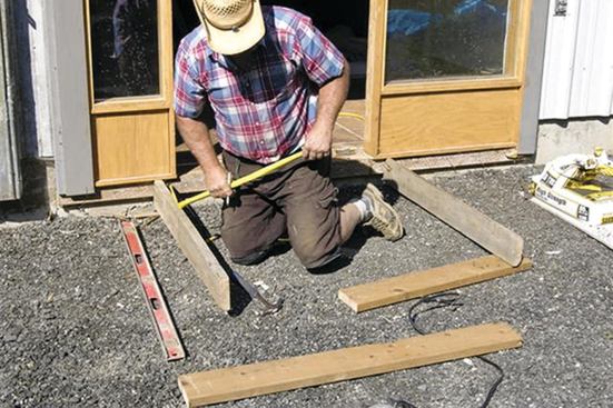 Concrete forms are typically 2x4s nailed together.