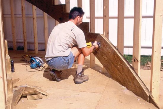 The author makes initial cuts with a circular saw and finishes up with a recip saw to avoid overcutting the inside corners.