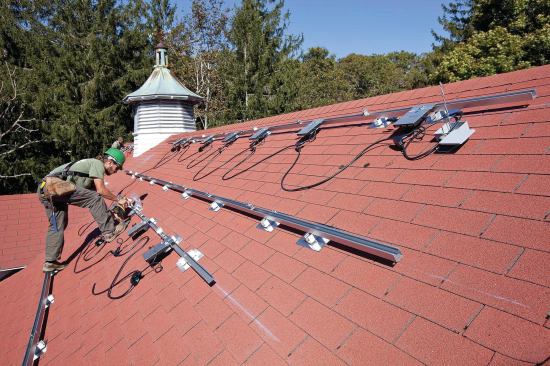 Each 245-watt PV module is given its own microinverter, which converts the DC output to AC and continuously adjusts the output for maximum wattage. The microinverters also enhance safety by shutting off the flow of power in case of a local outage on the grid.