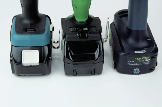 Makita, Hitachi, and Festool put the gauge on the tool. It’s less convenient there but does allow you to check the charge of any generation of battery you put on the tool. 