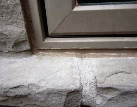 When we peel off the blue tape, we get a joint with crisp edges.