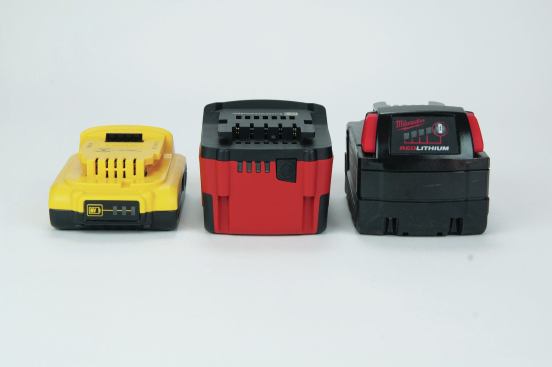 DeWalt, Metabo, and Milwaukee batteries have a built-in gauge.