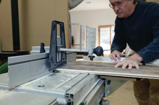 The panel edges were profiled with a raised panel cutter mounted on a router table.