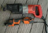 The Fuego is significantly smaller and lighter than a full-size recip saw. The saw comes in a soft-sided case, with a Velcro wrap to secure the cord.