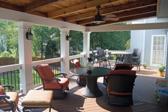 Porches cost more than arbors, but provide shelter from the rain as well as the sun.