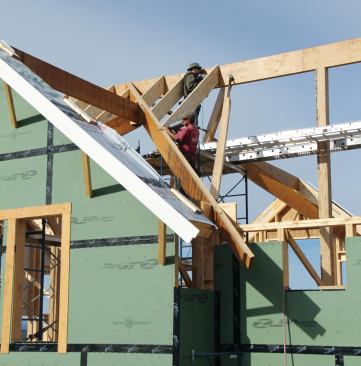 The valley jack rafters were precut, but needed to be trimmed to size because of layout changes in the rest of the roof framing.