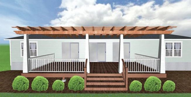 The author used a CAD program (Realtime Landscaping Architect) to create 3D renderings of his pergola proposal, which helped sell the idea to his client.