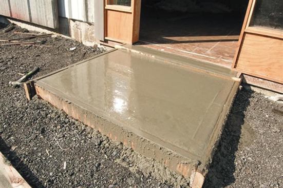 After edging and bull-floating or magging is done, the slab is allowed to sit. Excess, or “bleed,” water comes to the surface and evaporates.