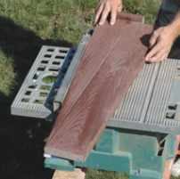 Figure 10. Straight-edged wedges require a jig. This is the sort of work where errors accumulate, so accuracy is called for from the start.