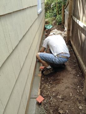 ... then trowelled the scratch-coat finish.