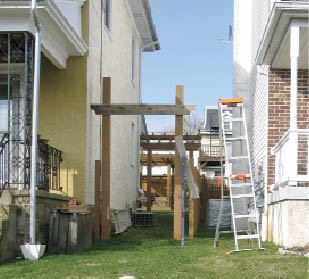 Figure 2. Full-size mockups of the girder and other parts were used to verify that the proportions looked right.