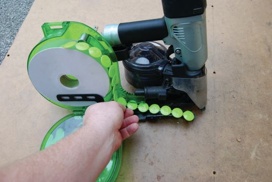 The nail and cap magazines have translucent covers so you can check the contents at a glance, and they reload quickly and easily.
