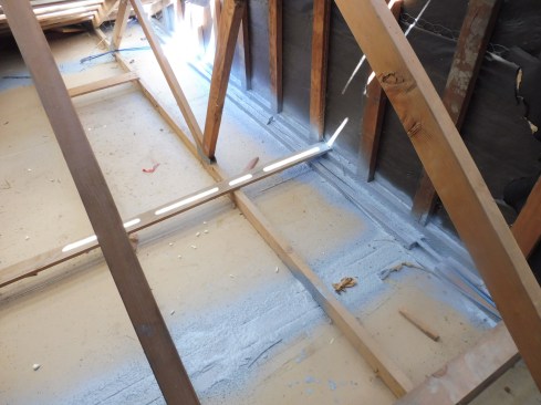 Sealing all the top plates and rake wall in the attic took about four to five minutes.