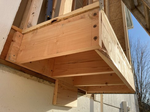 Once the position was set, he framed a bump-out for the fireplace, beginning with a platform floor.