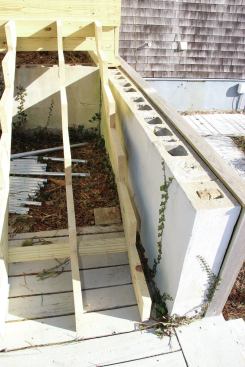 Check your lumber’s end tag or ink mark to avoid inadvertently cutting stair stringers from PT stock that is only rated for above-ground use, and treat all cuts with copper naphthenate.