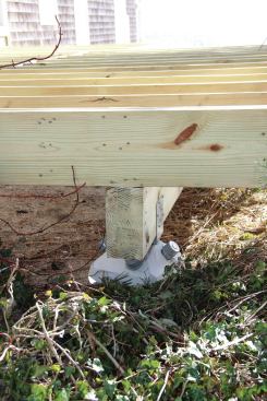 Ground-contact lumber should always be used for deck joists, beams, and other framing that is in close proximity to the ground.