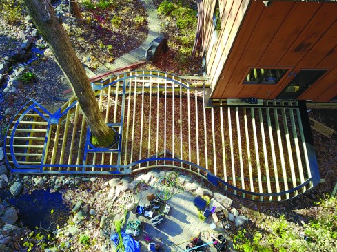 The crew flashed the top surfaces of the framing.