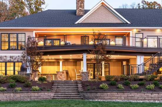 Trex® RainEscape® Soffit Lights install easily to enhance the ambience and function of an under-deck living space.
