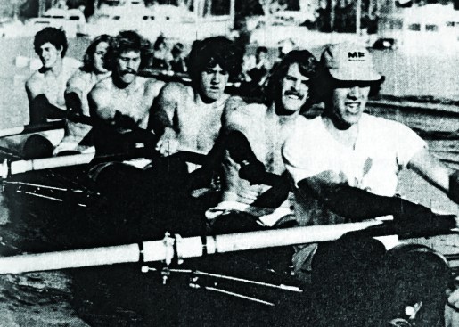 “There is some unexplainable mathematical equation that occurs when guys ‘click’ and somehow become a team that is greater than the sum of their individual parts. I first experienced this anomaly in my crew rowing days at Orange Coast College.” (Excerpt from the chapter "The Making of a Framing Crew." Will is third from the left; this year, 1975, his team set a heavyweight course record that stood for the next 20 years).