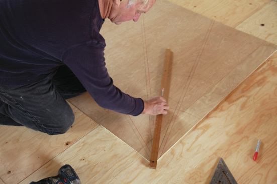 I drew a full-size winder plan on 1/4-inch plywood.