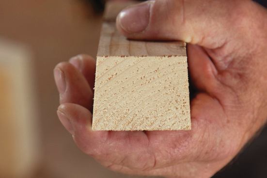 With a little trial-and-error I ripped 2-by scrap lumber into roughly 2-inch trapezoids with a 3 1/2-degree bevel on two opposing edges.