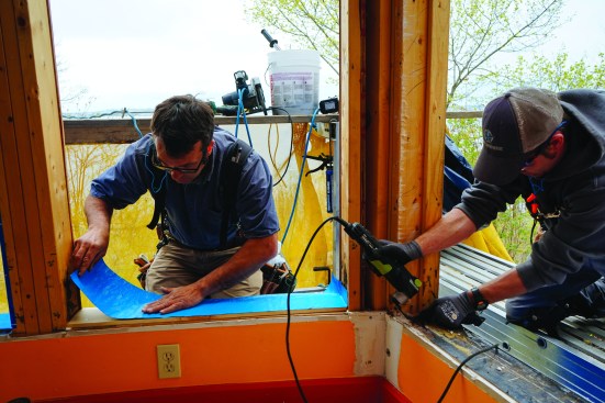 and finally a piece of waterproof peel-and-stick Henry membrane