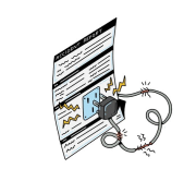 Illustration of an electrical hazard