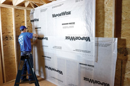 The vapor permeability of Benjamin Obdyke’s VaporWise interior membrane changes along with seasonal changes in humidity levels.