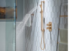 Isenberg by Flusso 240 bathroom fixture: hand-held shower in brushed bronze